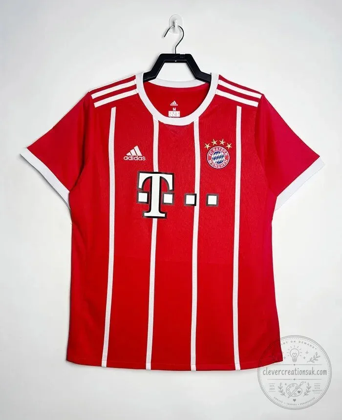 Bayern Munich 2017-2018 Home Retro Football Jersey