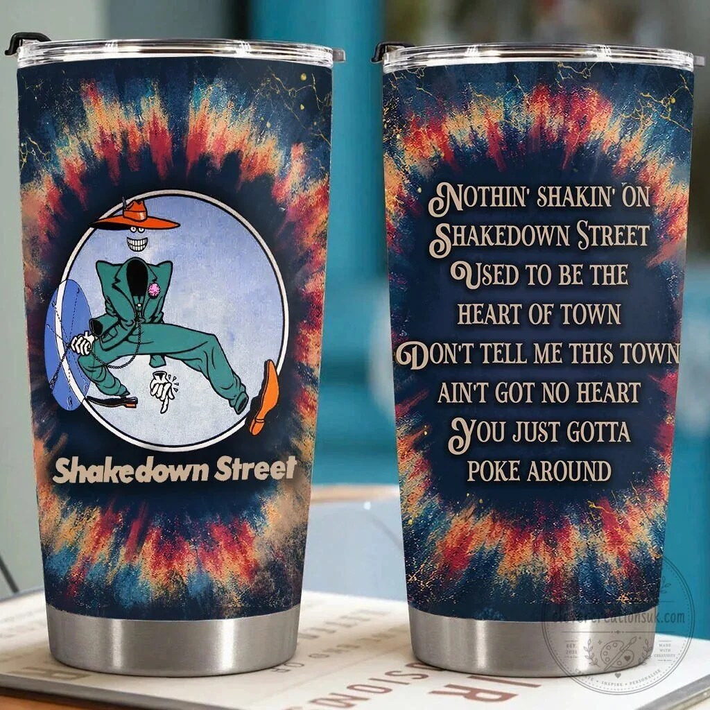 Grateful Dead Shakedown Street Lyrics Tie-Dye Stainless Steel Tumbler
