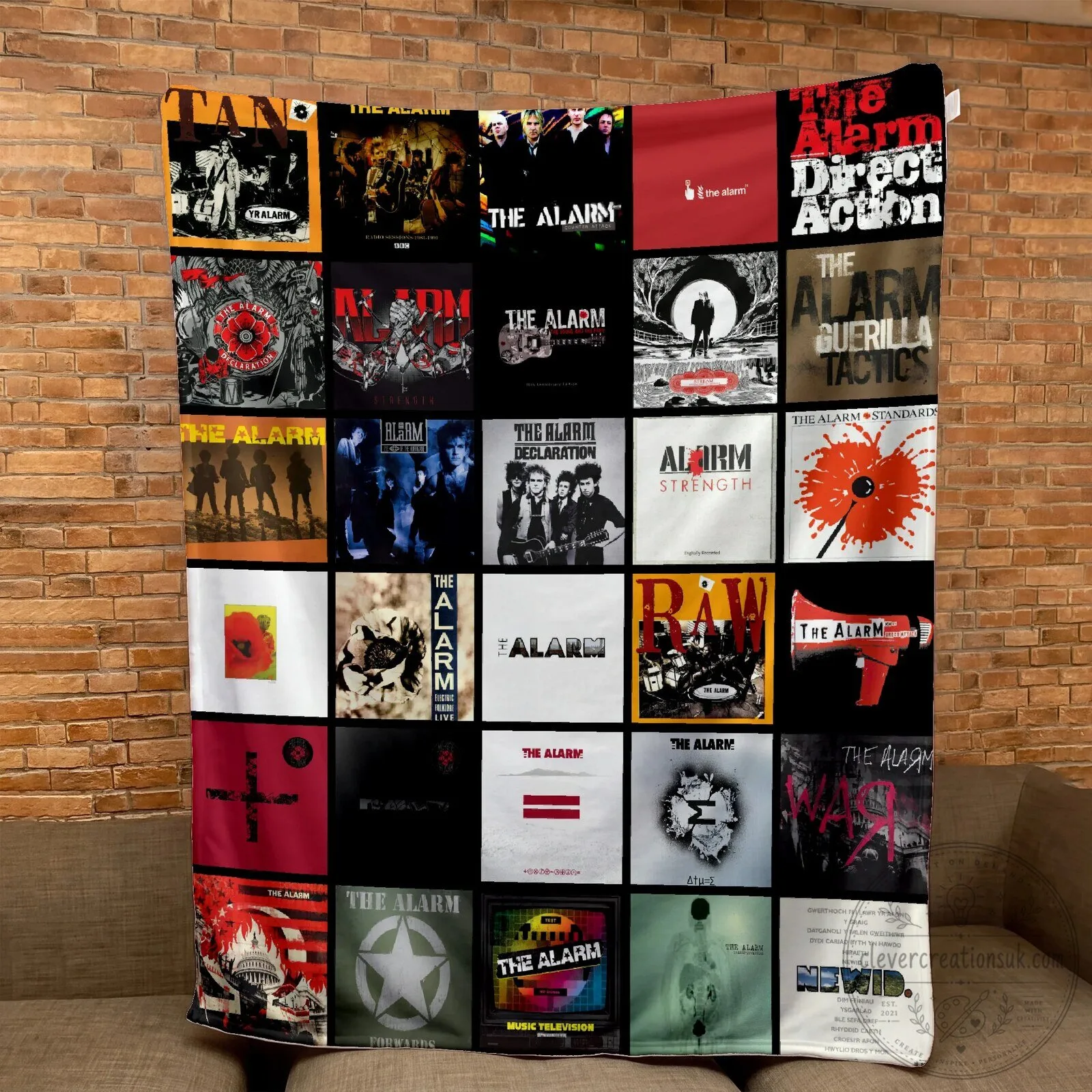 The Alarm Band Album Covers Collage Music Fan Art Sherpa Blanket