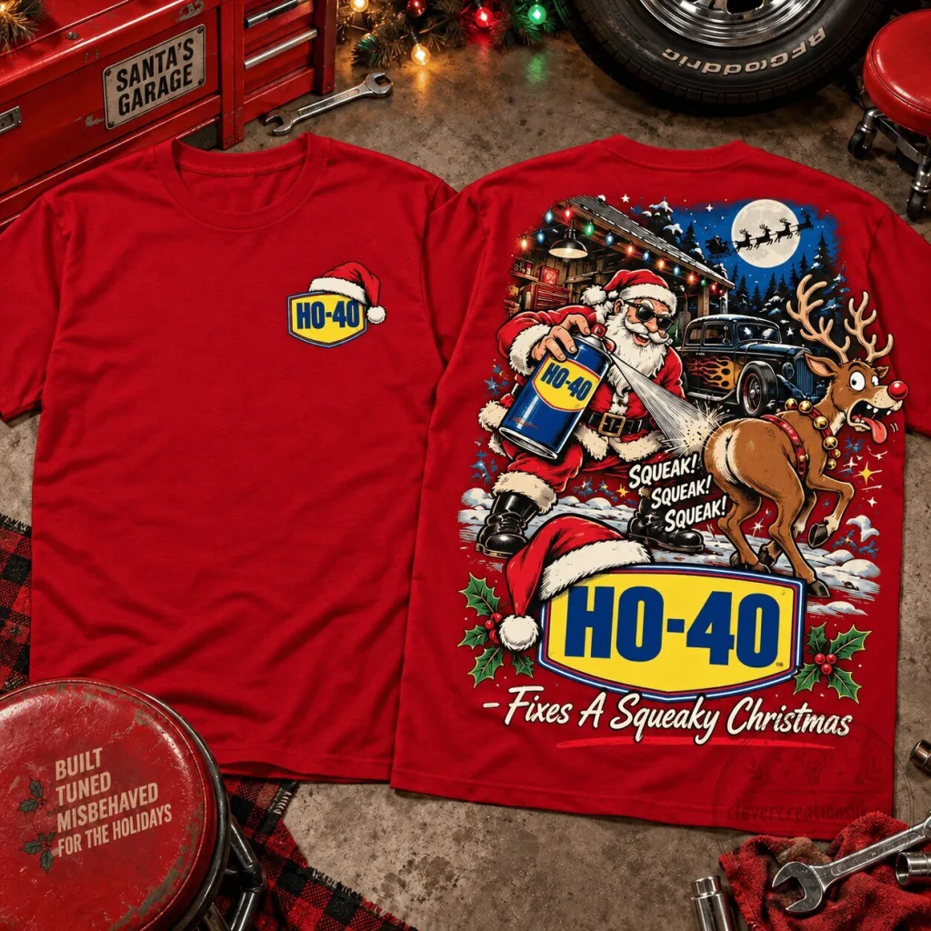WD-40 Santa's Squeaky Christmas Mechanic Holiday T-Shirt