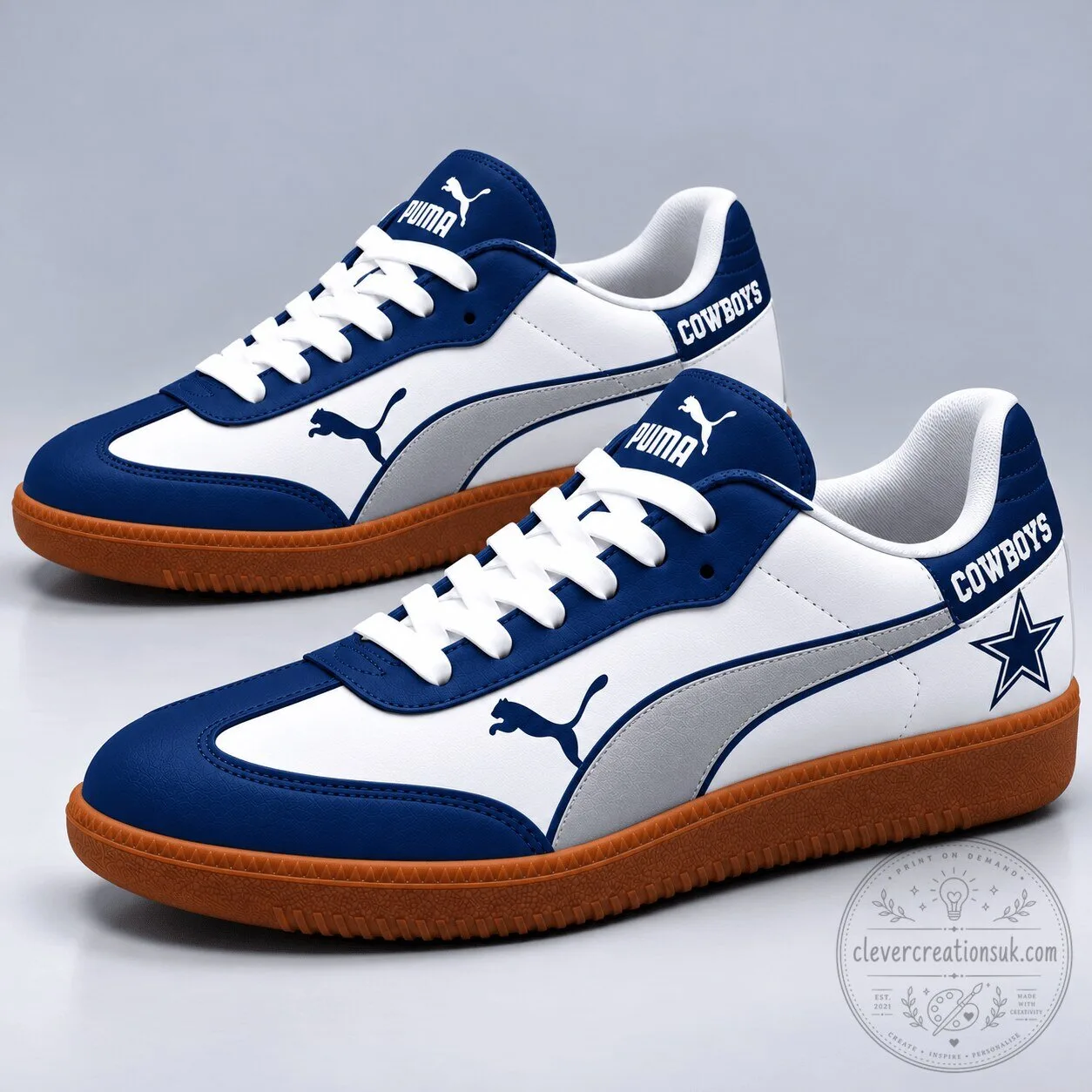 Dallas Cowboys Puma White Blue Football Team Sneakers