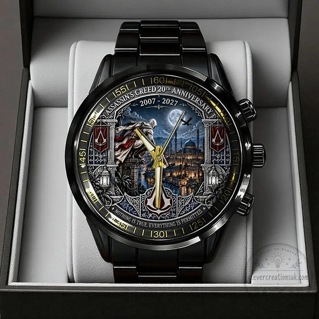Black Stainless Steel Watch for Assassin's Creed 20th Anniversary Edition