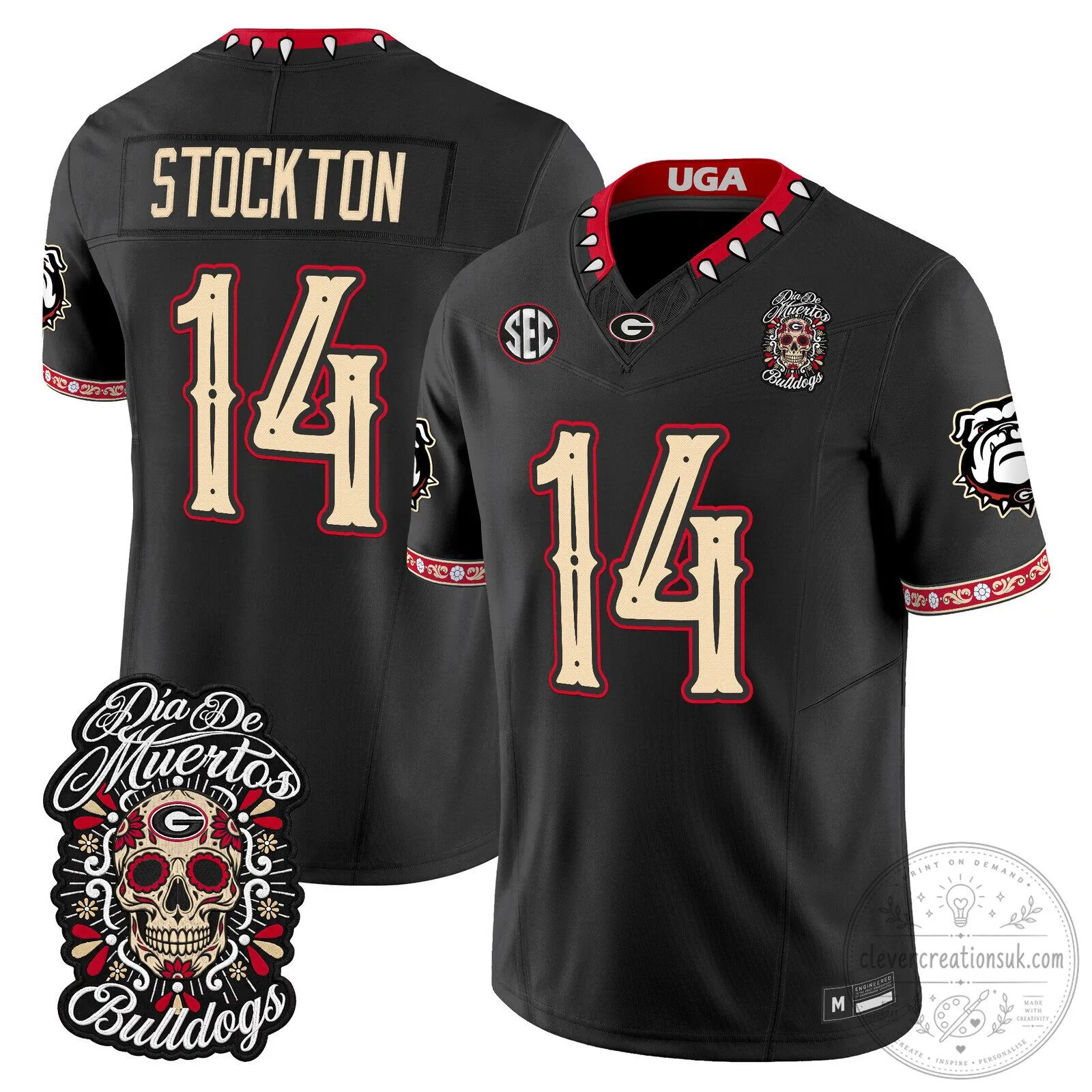 Georgia Bulldogs Dia de los Muertos Football Jersey