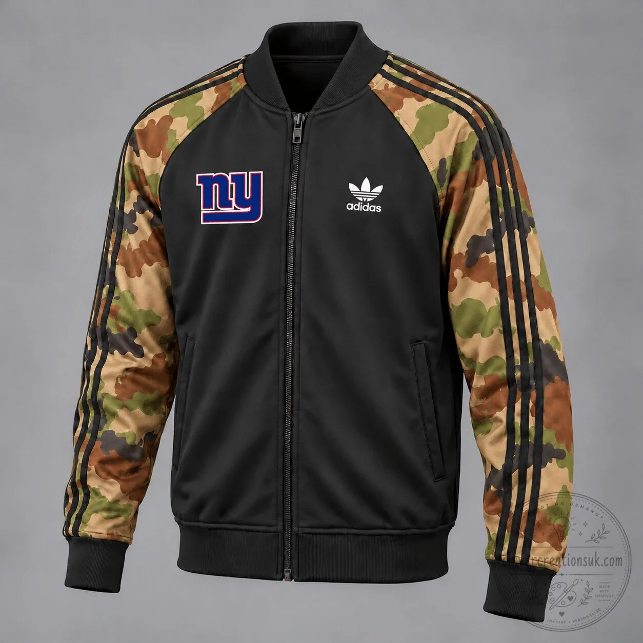 New York Giants Camouflage Adidas Bomber Jacket for Men and Women