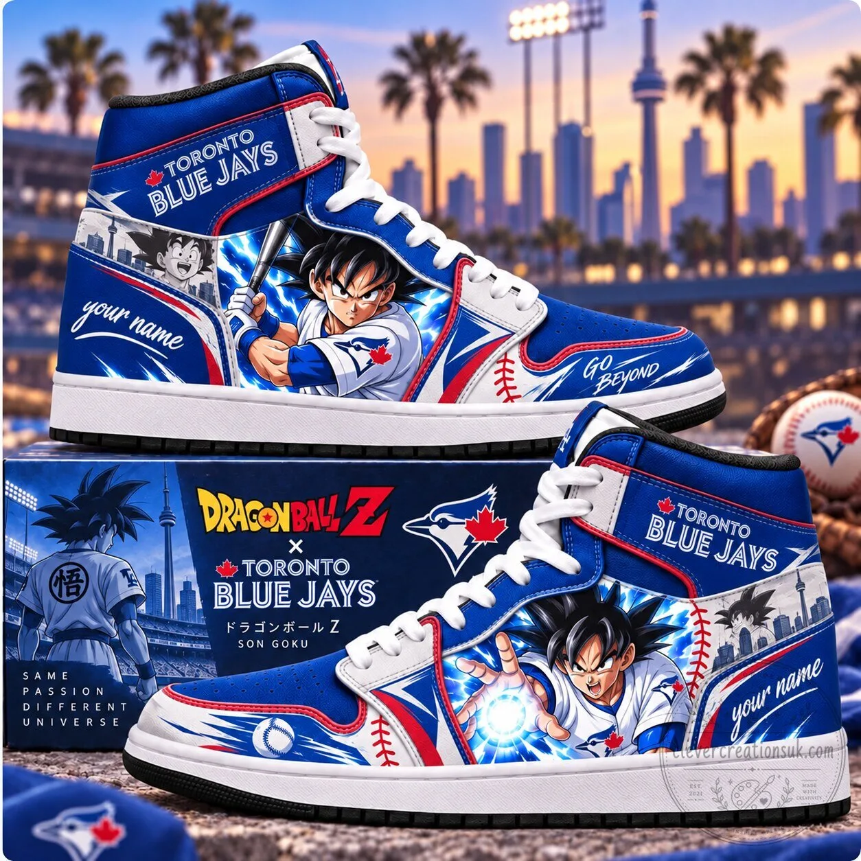 Toronto Blue Jays MLB Baseball Son Goku Dragon Ball Z Personalized High Top Shoes