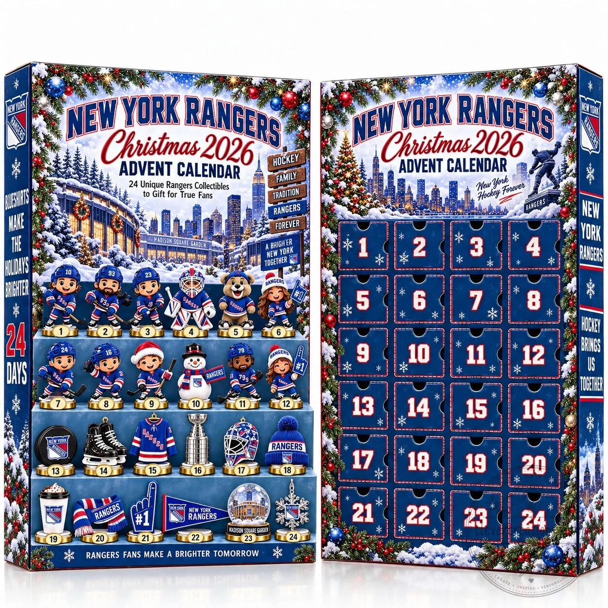 New York Rangers Christmas 2026 Advent Calendar Box with 24 Unique Collectibles
