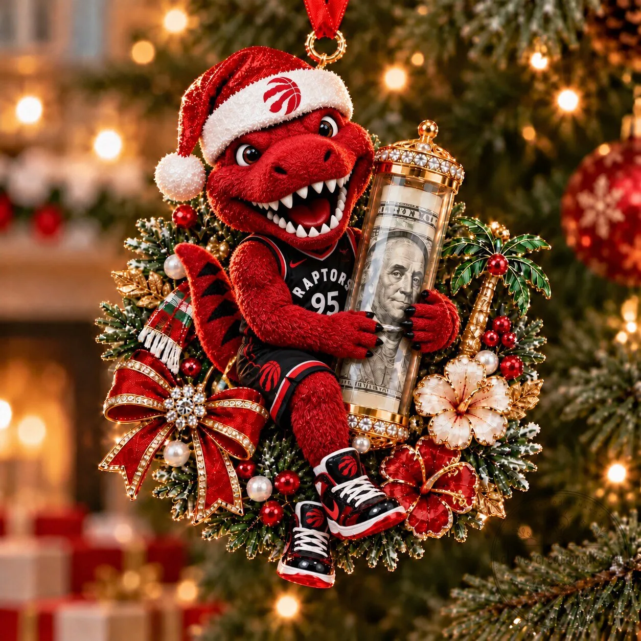 Toronto Raptors The Raptor Mascot Christmas Tree Ornament