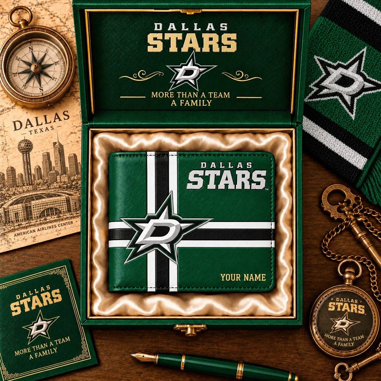 Dallas Stars National Hockey League Custom Name Wallet