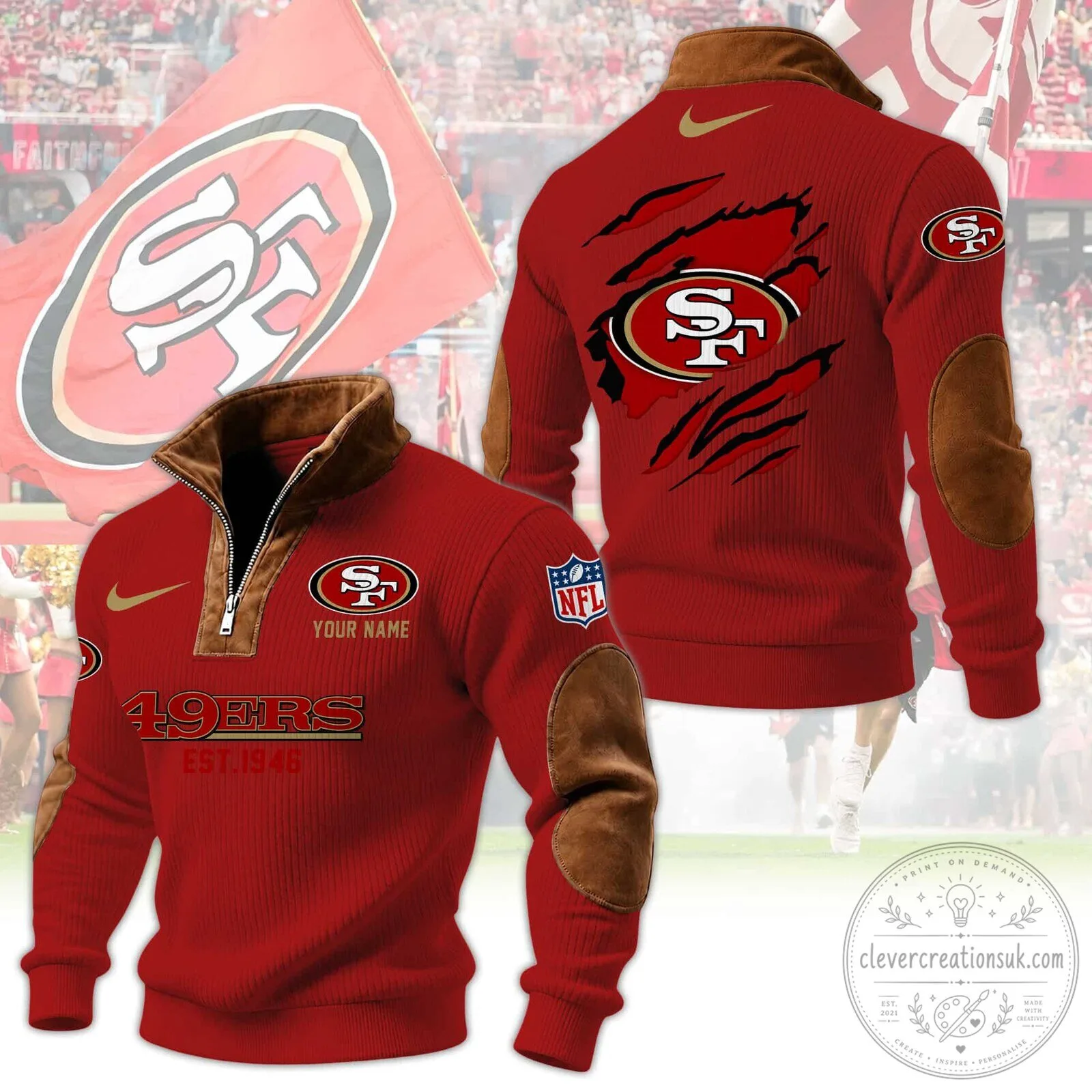 San Francisco 49ers Heritage Quarter-Zip Pullover Sweatshirt