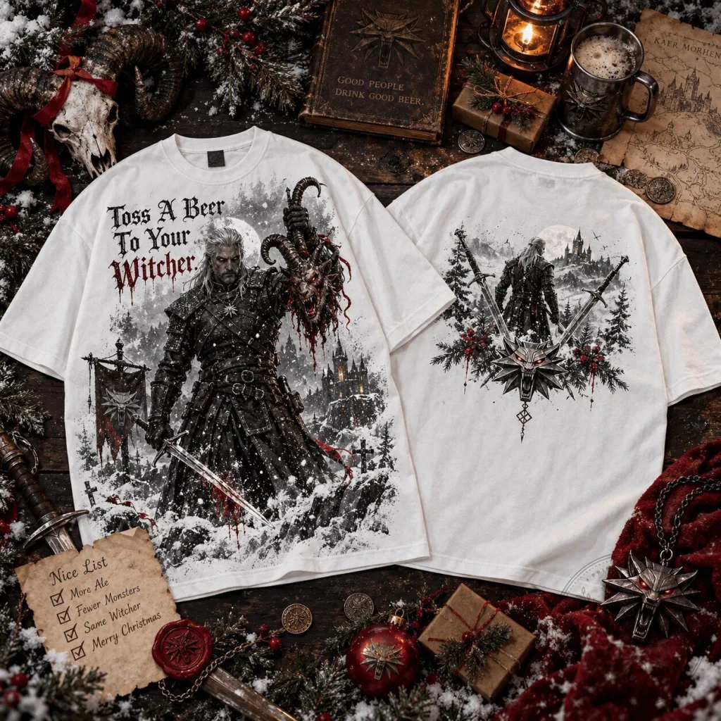 Geralt of Rivia Krampus Slayer Christmas The Witcher T-Shirt