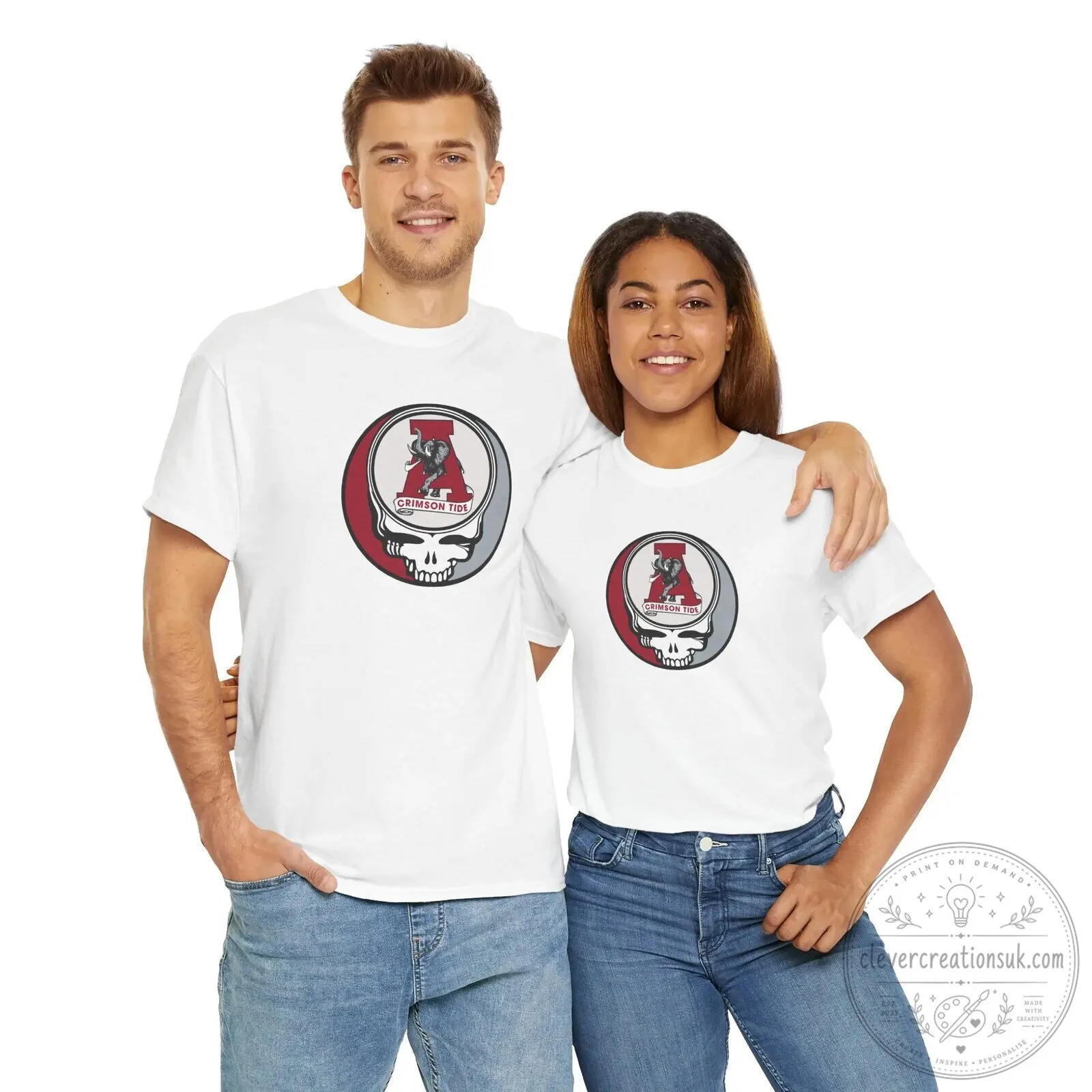 Alabama Crimson Tide Grateful Dead Steal Your Face Skull T-Shirt