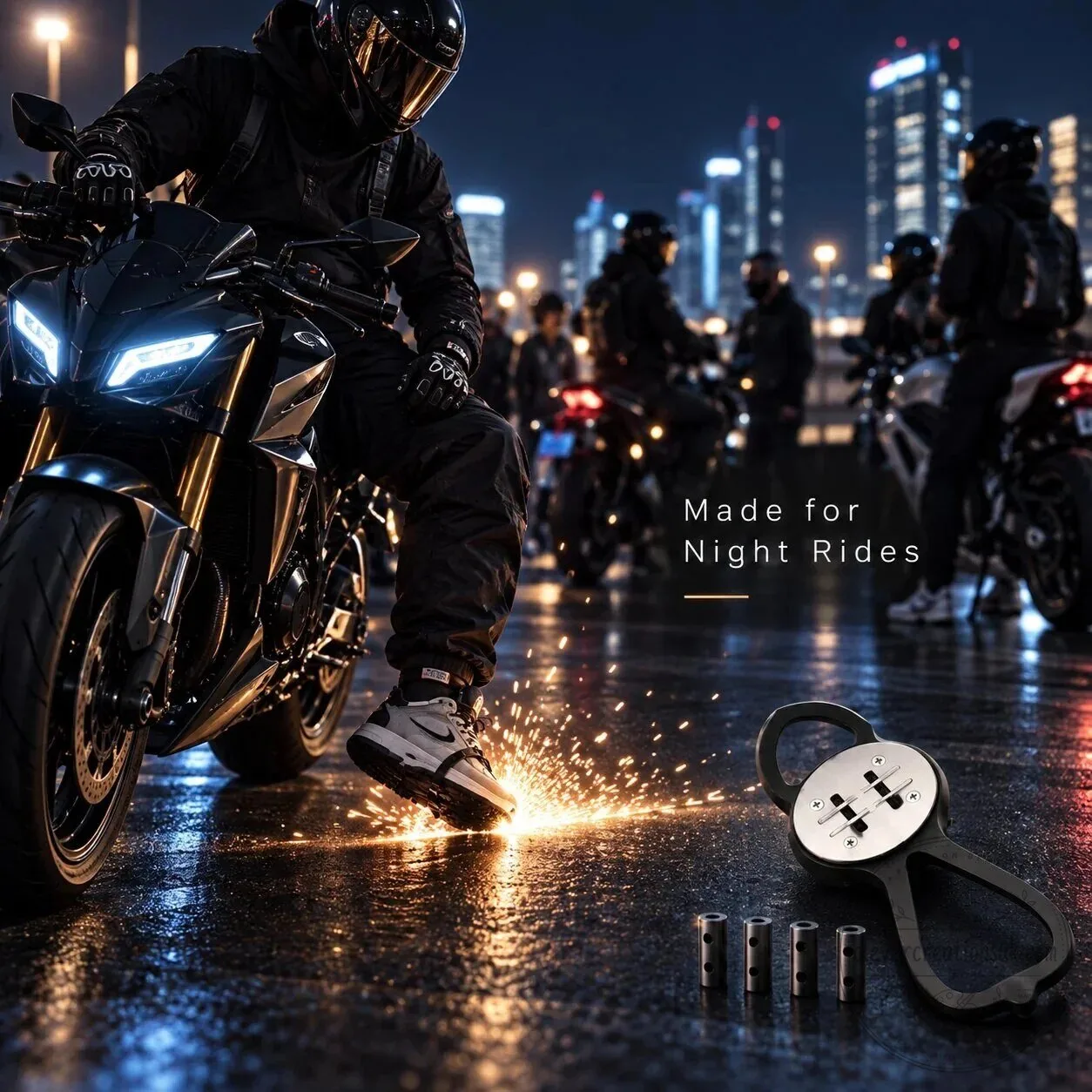 RoadFlare Motorcycle Boot Spark Sliders for Night Rides