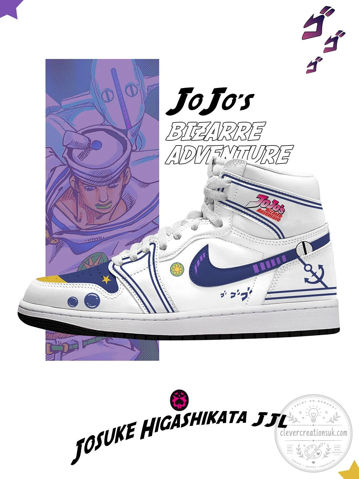 JoJo's Bizarre Adventure Josuke Higashikata Anime High-Top Sneakers