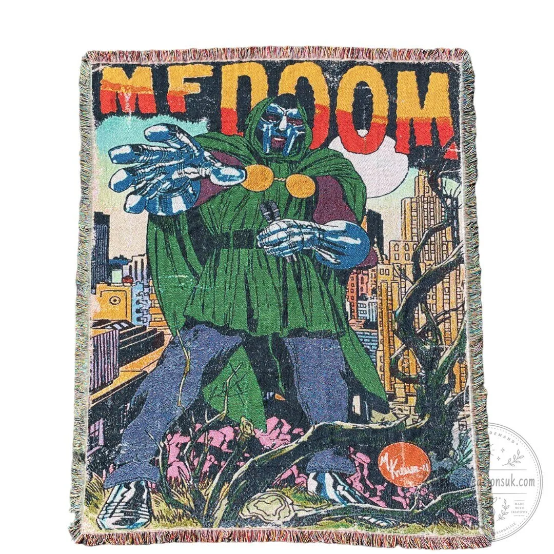 MF Doom Comic Book Cover Art Woven Blanket