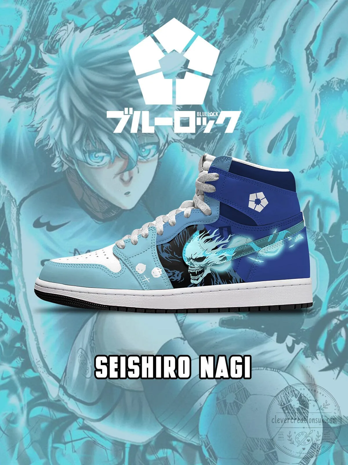 High-Top Sneakers Featuring Seishiro Nagi from Blue Lock Anime